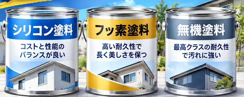 シリコン・フッ素・無機塗料の塗料缶（イメージ）