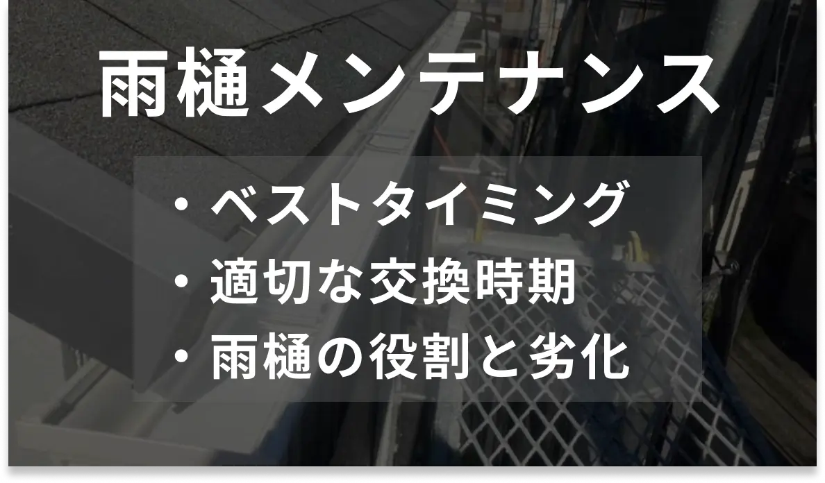 雨樋メンテナンス完全ガイド