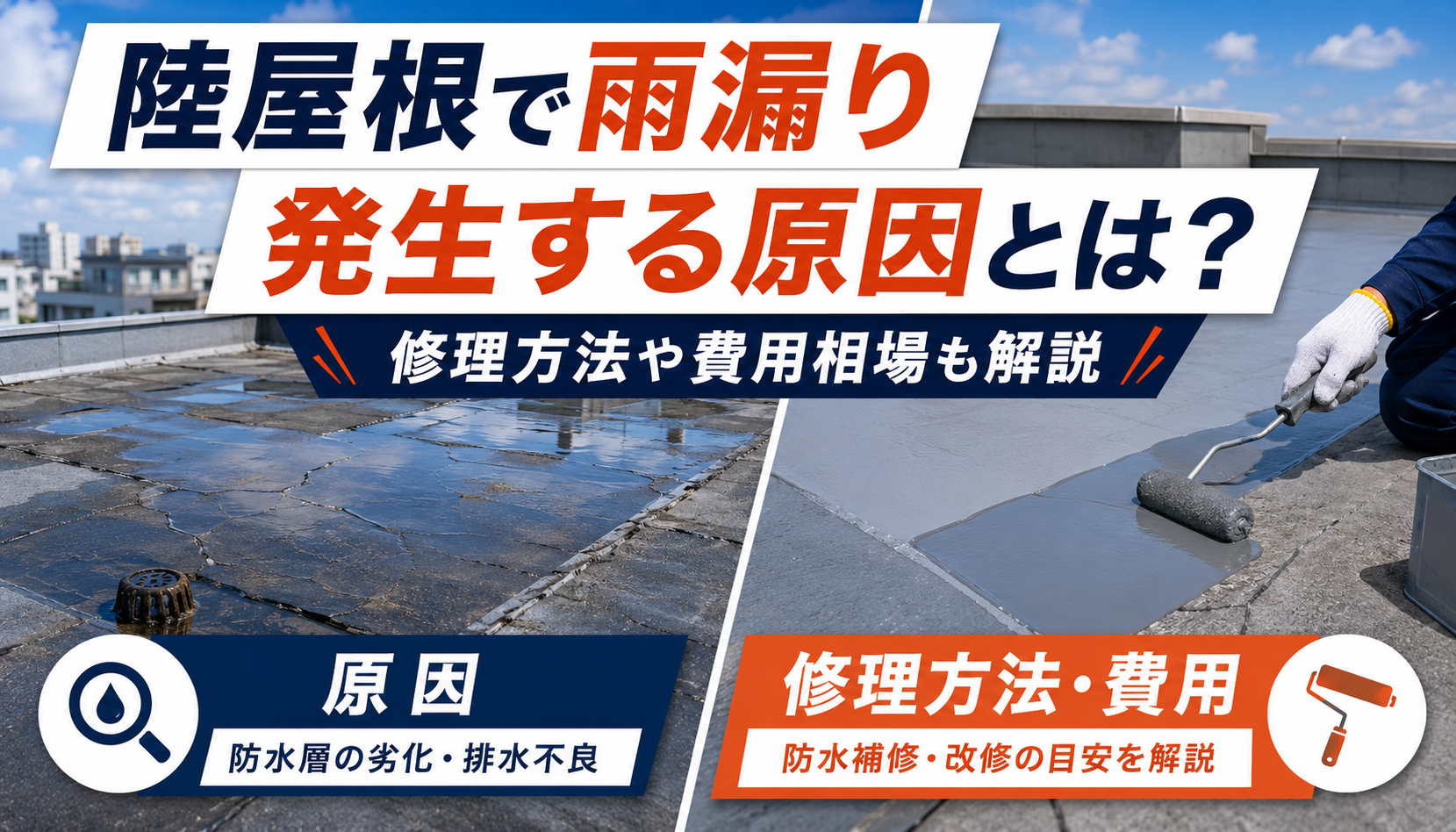 陸屋根で雨漏りが発生する原因