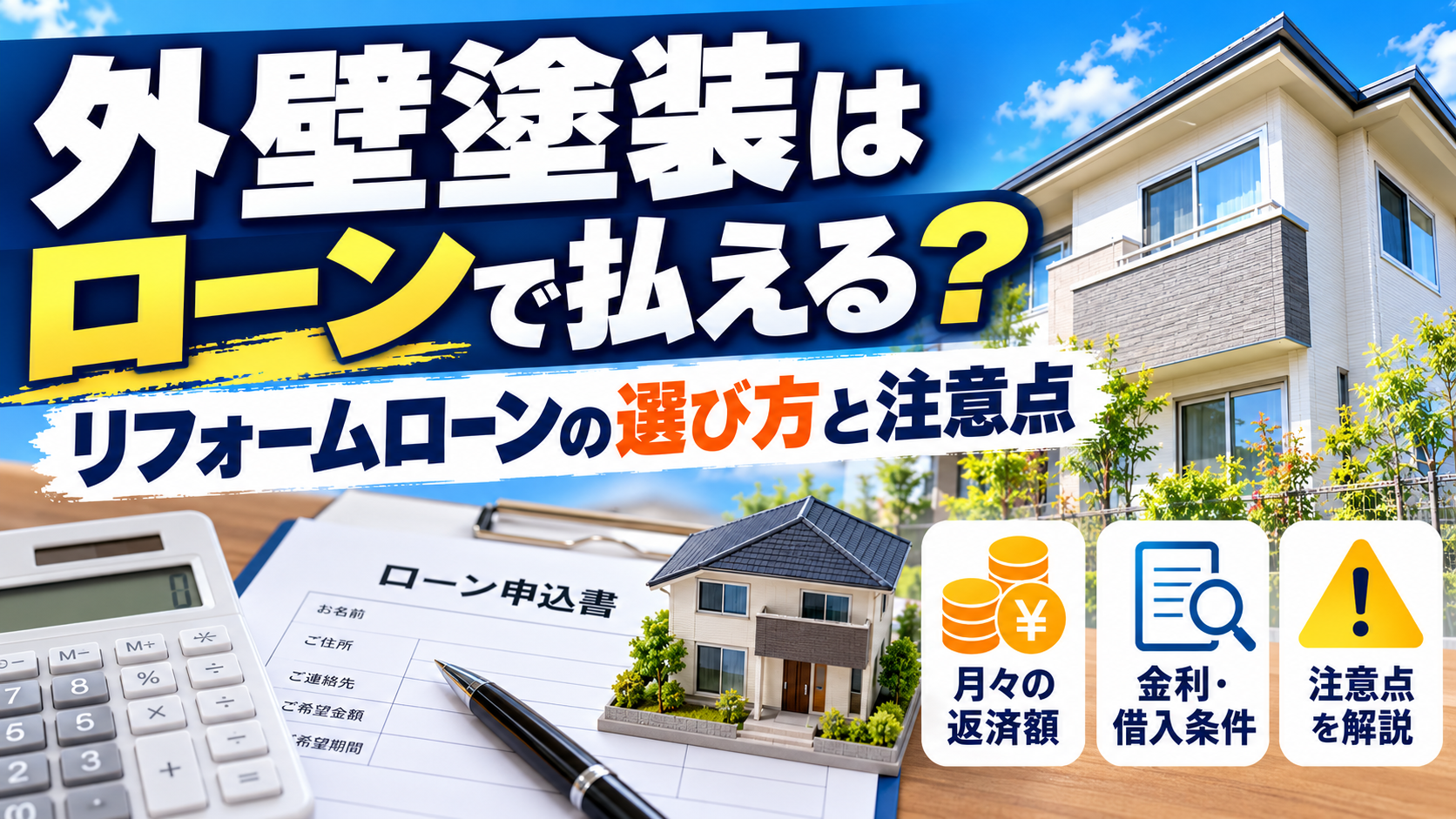 外壁塗装のリフォームローンの選び方